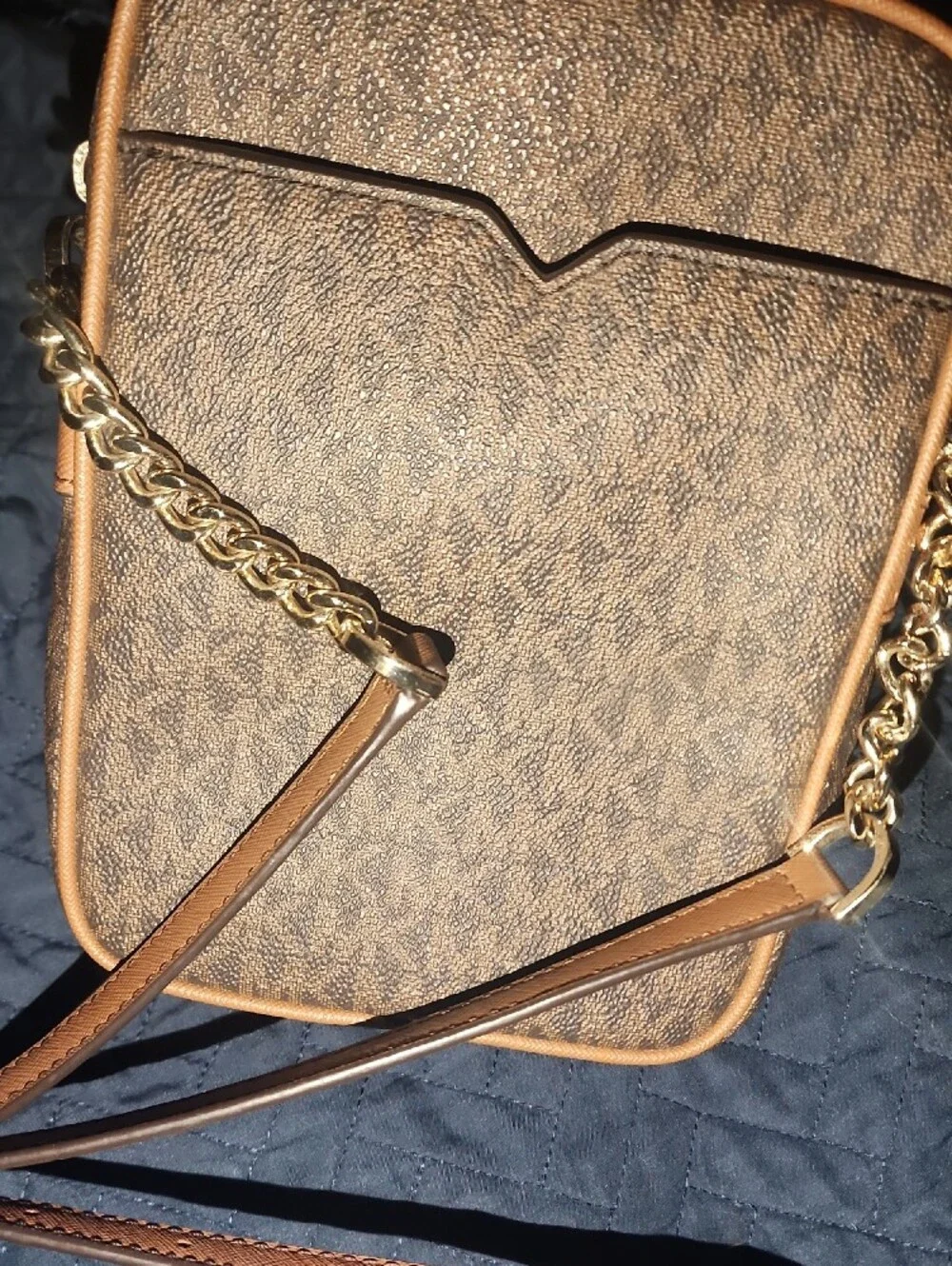 Michael Kors Brown Logo-Print Messenger Crossbody